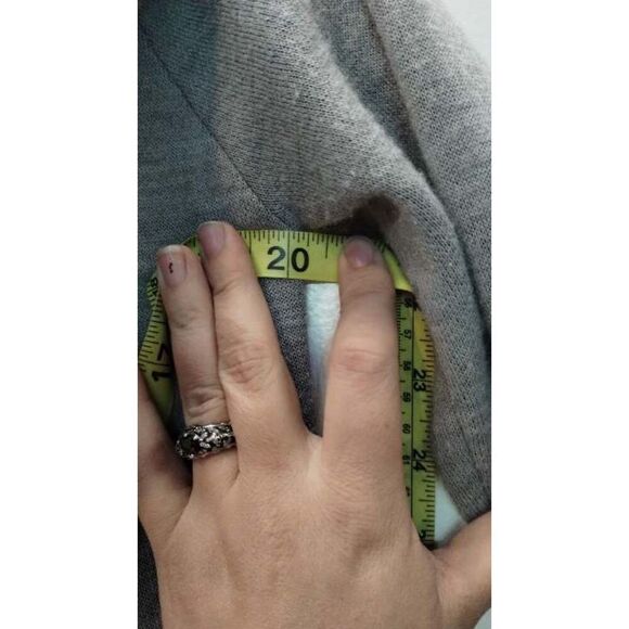 Blanc Noir Grey and black wool blend open front sweater - Picture 6 of 7